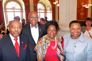 Former Democratic Sen. Roland Burris of Illinois, former Democratic Sen. William “Mo” Cowan of Massachusetts, Rep. Sheila Jackson Lee (D-Texas) and former Democratic Sen. Carol Moseley Braun of Illinois (Nicole Venable/The Root)